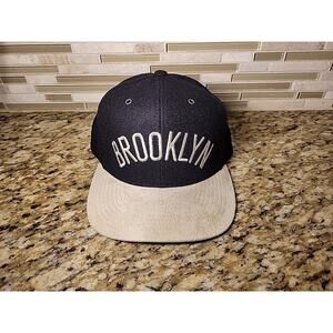 Brooklyn Nets Cap Hat Mitchell & Ness Black Basketball NBA Strapback One Size